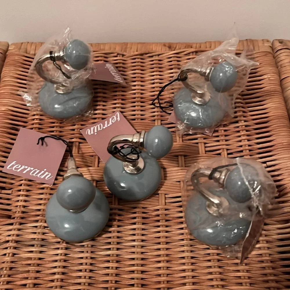 Anthropologie Ceramic Wall Hook Set of 5 NIP